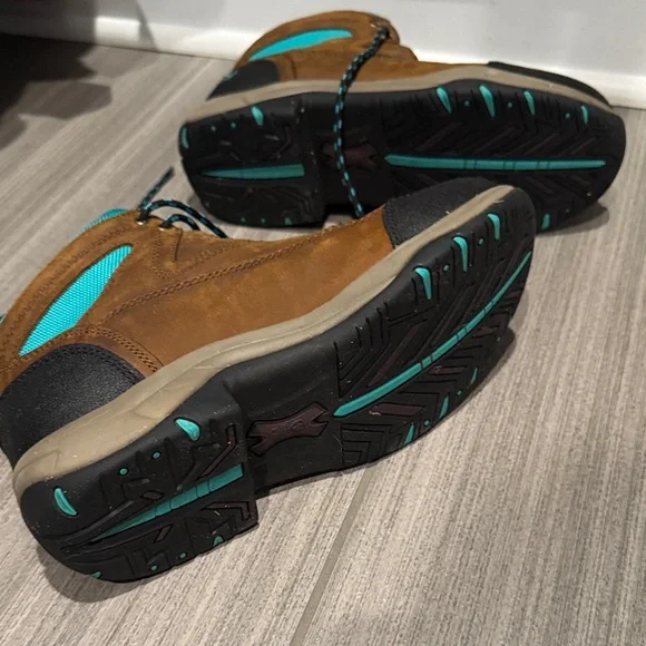 Ariat Teal and Brown Outdoor Boots - Picture 4 of 6